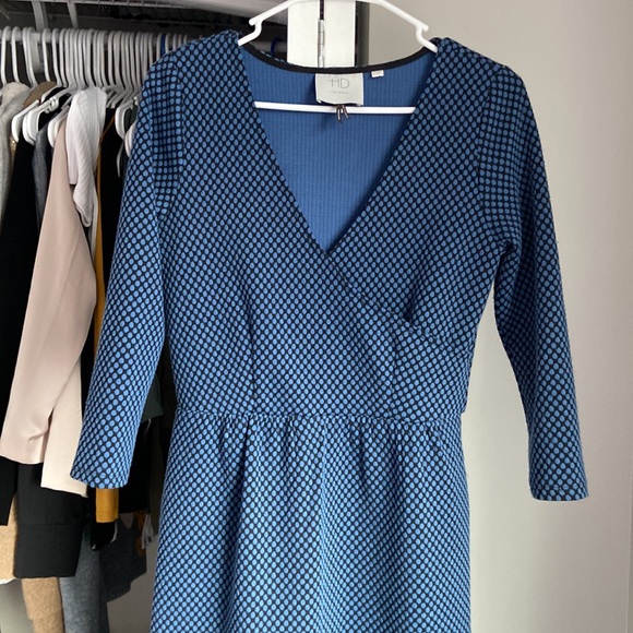 Anthropologie HD in Paris Blue Cozy Sweater Wrap Dress, NWOT - Picture 3 of 6